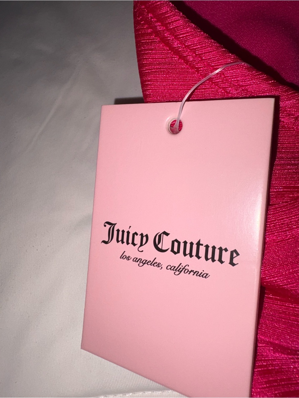 Juicy Couture Hot Pink/Fuchsia with JC shiny heart detail Swimsuit, M, NWT - Picture 9 of 16